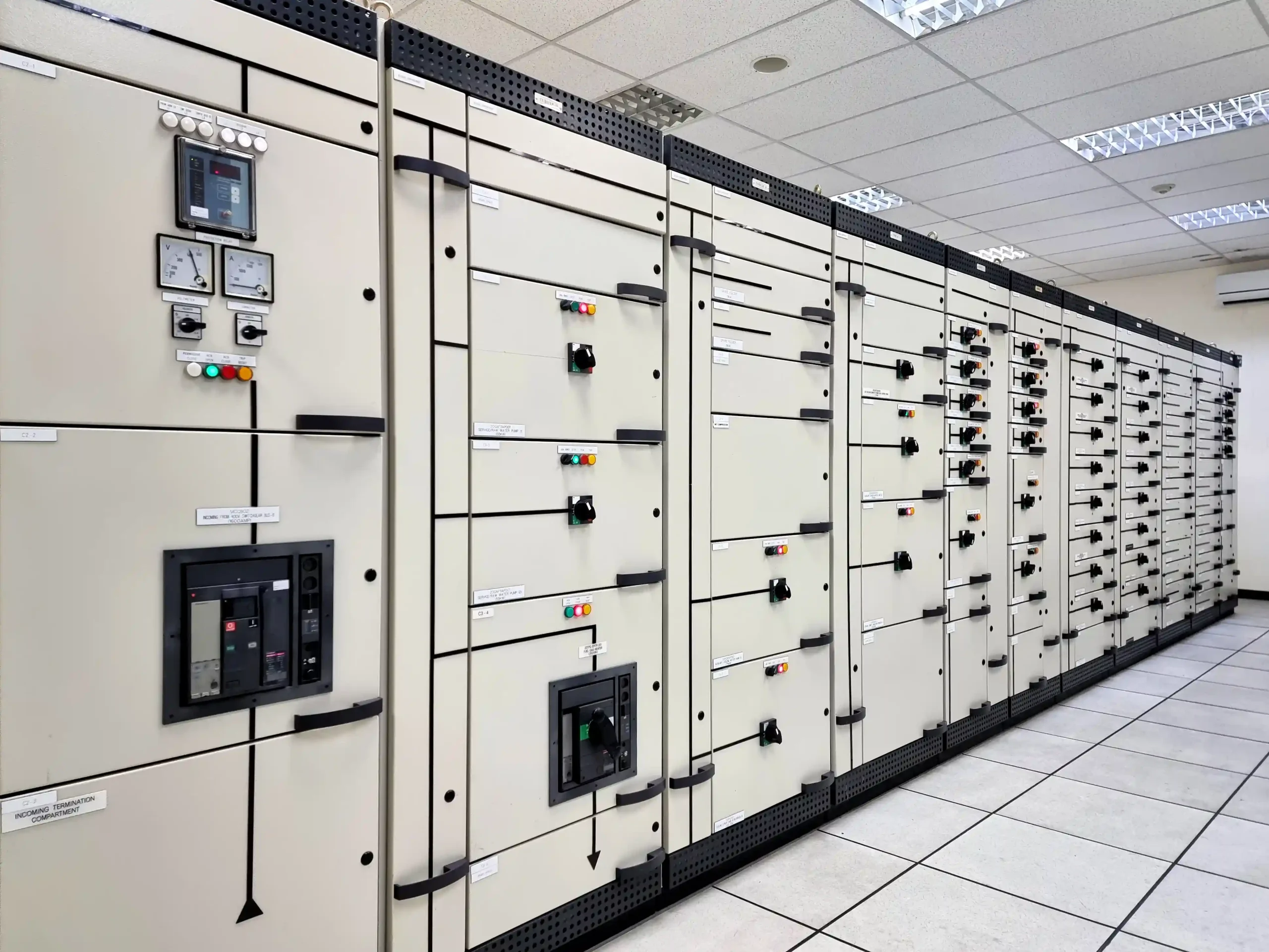 Armoires électriques de type MCC de centre de commande de moteur 400 volts avec étagères fixes