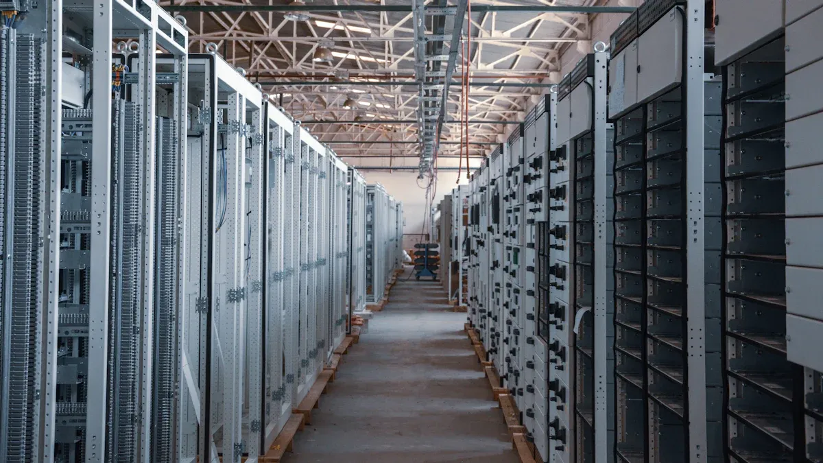Data center racks used to choose the right power distribution unit - Smart Power Systems for Arctic Inuit Communities in Canada - E-Abel - E-Abel - Knowledge Hub - E-Abel - E-Abel Baies de centres de données utilisées pour choisir l'unité de distribution électrique appropriée