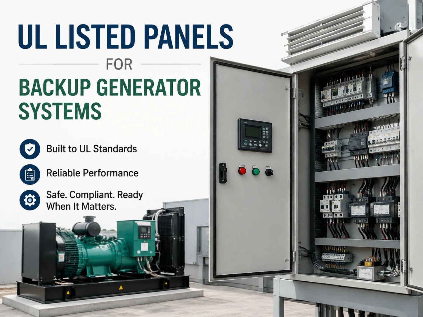 UL listed generator control panel system